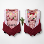 JollyBod Christmas sweaters folded flat lay both styles