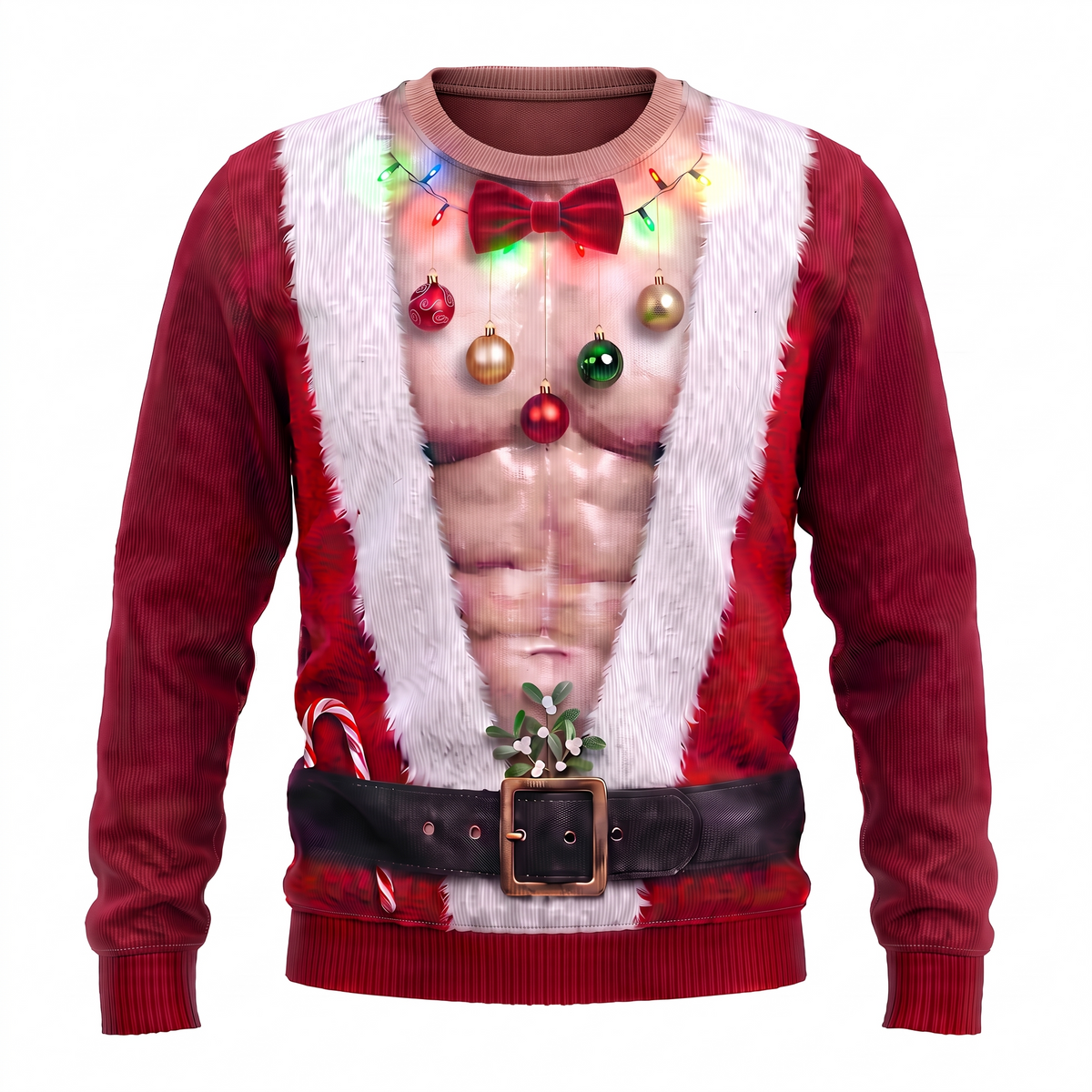 JollyBod Shredded Santa Christmas sweater fair tone product photo