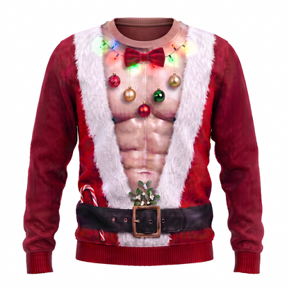 JollyBod Shredded Santa Christmas sweater fair tone product photo