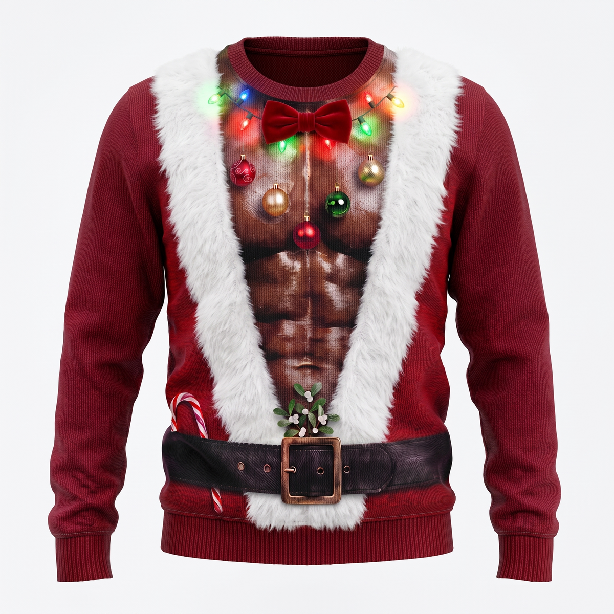 JollyBod Shredded Santa sweater deep tone product photo