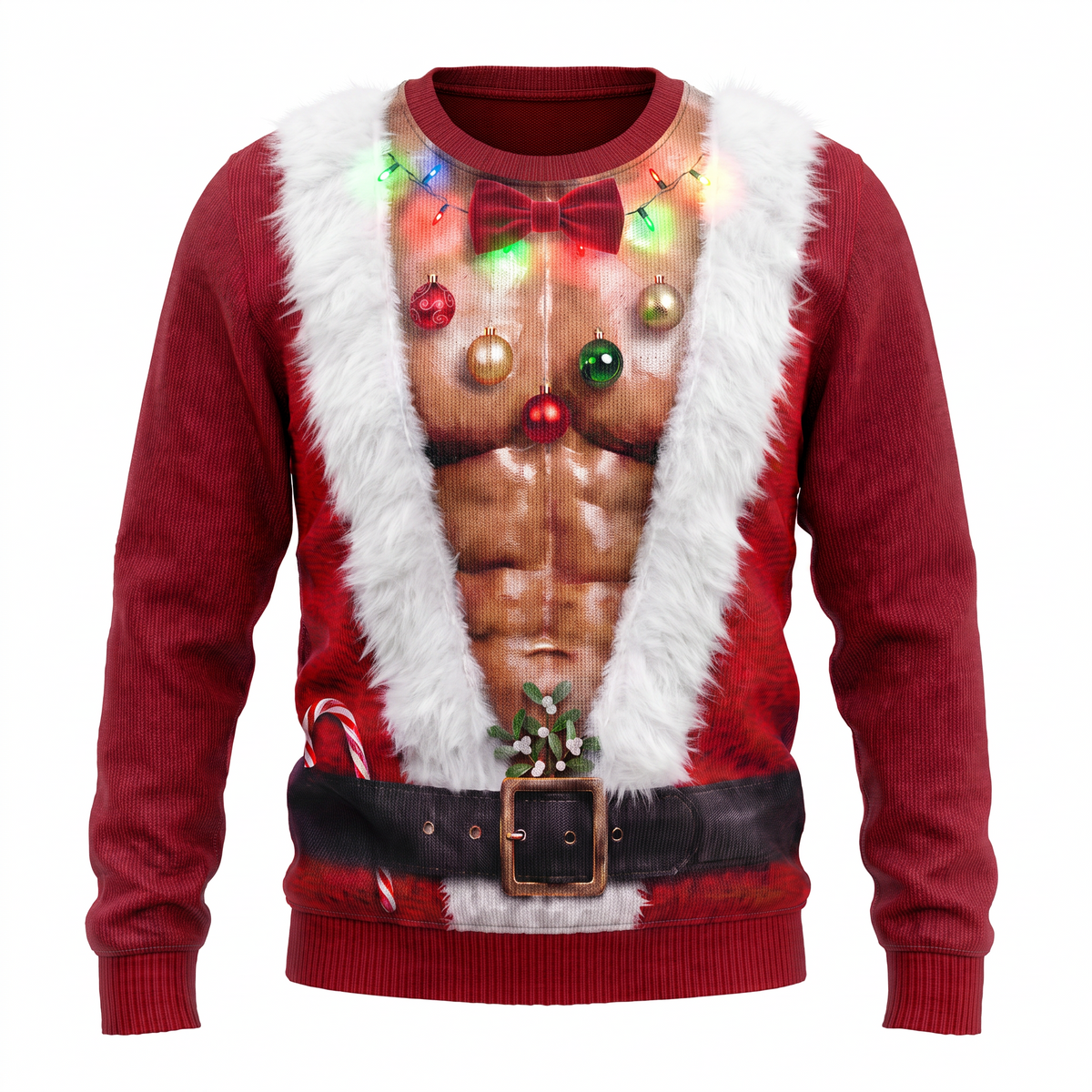JollyBod Shredded Santa sweater tan tone product photo