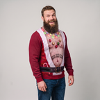 JollyBod Festive Dad Bod sweater on model three quarter view
